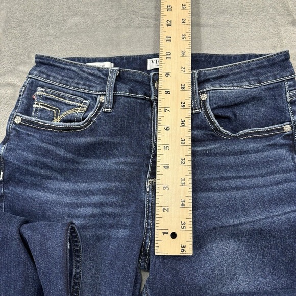 Vigoss Jeans Womens 6 Blue Bootcut Stretch Dark Wash Denim Pockets Logo Casual - Picture 4 of 9